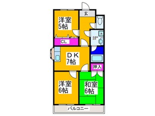 ハイツあかしあ1号館の物件間取画像